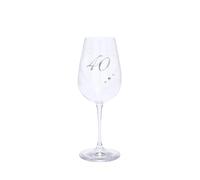 Verre à vin Maturi pour 40e anniversaire avec cœur gravé et détails en strass