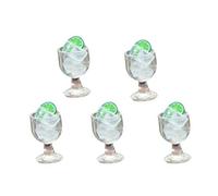 Verre à vin miniature avec modèle de glaçons réaliste et mignon pour donner vie à votre maison de poupée