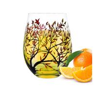 Verre À Vin Quatre Saisons - Verres À Vin Peints À La Main, Collection Arbre Des Quatre Saisons | Verres En Criŝtal Décorés Motif Printemps, Été, Automne, Hiver, Pour Dégustation, Cocktails, Cadeau