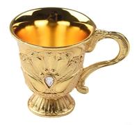 Verre à Vin Rétro Métal 30ml Or Bar(Handle Gold) | Design rétro doré, pour bord poli lisse, pour idéal liqueurs, style bar européen, décoration table