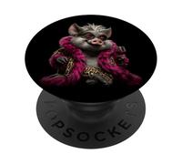 Verre à vin Rond élégant avec Motif de Cochon PopSockets PopGrip Adhésif