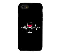 Verre à vin Rouge avec battements de cœur Coque pour iPhone SE (2020) / 7/8