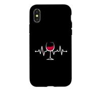 Verre à vin Rouge avec battements de cœur Coque pour iPhone X/XS