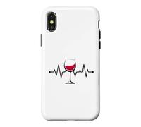 Verre à vin Rouge avec battements de cœur Coque pour iPhone X/XS