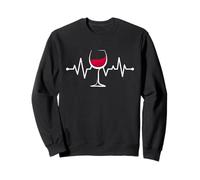 Verre à vin Rouge avec battements de cœur Sweatshirt