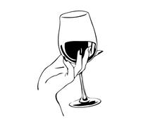 Verre à vin rouge avec poignée pour bar cuisine restaurant boisson amateur de vin stickers muraux papier adhésif 32x51,6 cm sélection multicolore S noir