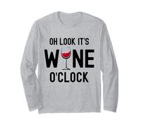 Verre à vin Rouge Humoristique « Oh Look It's Wine O'Clock » Manche Longue