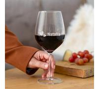 Verre à Vin Rouge Personnalisable avec Nom - Verre à Vin Gravé avec Nom: Personnalisable avec du Texte, Différents Designs et Polices D'écritures - Pour Anniversaire & Anniversaire de Mariage