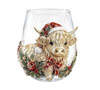 Verre à vin sans pied en forme de vache 3D - Verre transparent rustique |