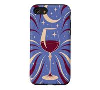 Verre à vin sous Un Croissant de Lune et étoiles Coque pour iPhone SE (2020) / 7/8