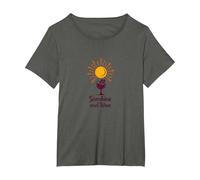 Verre à vin Sunshine and Wine : Summer Delight T-Shirt, Femme Grandes Tailles, Asphalte, 5X