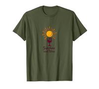 Verre à vin Sunshine and Wine : Summer Delight T-Shirt, Homme, Olive, XXL
