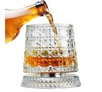 Verre à vin | Verre à boire avec base rotative à 360 degrés, verres à whisky au design moderne | Pour hommes, papa, père, pour les fêtes de Noël, les anniversaires et les jours de vacances