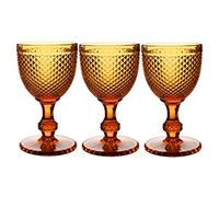 Verre À Vin Verres à vin Ensemble de 3 300ml Amber Verre Verre Verre Verre Verre 10 Oz for Amis Family Party Modèle Vintage Modèle Embossé Verre À Vin Rouge