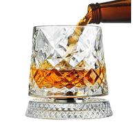 Verre à whisky classique à l'ancienne mode rétro transparent - Tasse de luxe à lourd - Accessoire de bar esthétique - Porte-boisson raffiné - Inspiré de l'artisanat intemporel - Vitrine élégante