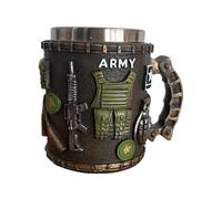 Verre à Whisky Hommage aux Anciens - Tasse Décorative en Résine et Acier Inoxydable avec Relief 3D, Mug Commémoratif pour Vétérans, 250e Anniversaire, Cadeau Original pour Amateurs de