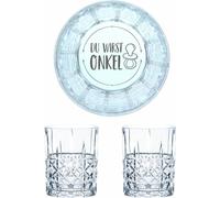 Verre à whisky Nachtmann gravure Tu vas être tonton, set de verres à whisky, gravure, cadeau, verre en cristal, 345 ml, lot de 2