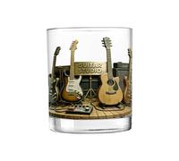 Verre à whisky personnalisé sur le thème du studio de guitare, avec nom sur mesure, carafe à whisky musicale, cadeau pour hommes, femmes, papa, mari et amateurs de musique. Verre« Old Fashioned »10 oz