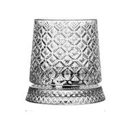 Verre à whisky rotatif - Tasse rotative à l'ancienne avec soucoupe | Design rotatif lisse avec matériau en hautement transparent, convient pour la dégustation de boissons dans les toilettes de