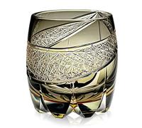 Verre à whisky style Edo Tokyo Kiriko - Verre à whisky en cristal taillé à la main 250 ml, design japonais élégant pour bourbon, scotch et cocktails - 1 pièce