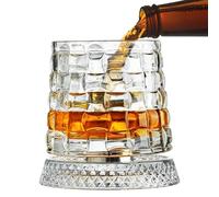 Verre à whisky transparent avec base rotative à 360 degrés | Lunettes à l'ancienne mode pour père, homme, papa, mari, fête, Noël, anniversaire, vacances