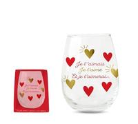 Verre Arrondi Romantique Je t'aimais, je t'aime et je t'aimerai