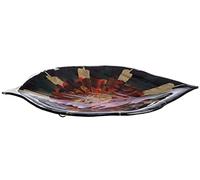 Verre Art Bol décoratif - Table de salon - Cadeau pour femme - Peint à la main - Couleur : vert, rouge, or - Largeur : 56 cm