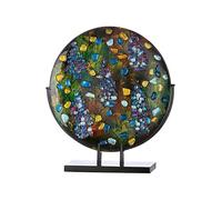 Verre Art décoratif Objet en Relief sur Support - Décoration de Salon - Cadeau pour Femme - Peint à la Main - Multicolore - Hauteur : 41,5 cm