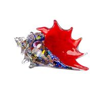 Verre Art Objet de décoration Coquillage - Multicolore - Rouge - Largeur 27,5 cm - Verre - Figurine décorative - Accessoire d'intérieur