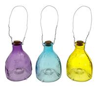 Verre attrape-guêpes - 3 couleurs - Violet - Bleu - Jaune - Lot de 3-9 x 9 x 14 cm
