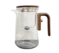Verre avec manche en bois - Carafe de séparation d'eau transparente résistante à la chaleur | Marmite plus raide pour thé anti-déversement, carafe avec filtre à feuilles de thé transparent, plus E