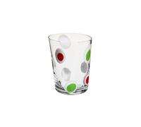 Verres en assortiment melange de verres de carlo moretti à pois rouges et verts Transparent
