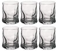 Bormioli Rocco Sorgente Double Verres à Whisky - Jus Moderne Ridged Eau Cocktail Gobelets - 420ml - Lot de 6