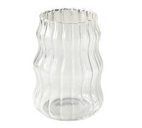 Verre cannelé, 530 ml, style vintage, ondulé et mignon | Verre à eau cannelé - Convient pour la maison, le bar, le bureau, le jus, le lait, l'eau gazeuse, le thé, la bière, les cocktails, les boissons