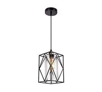 Verre carrée Single tête Lampe pendente Industrielle Rétro Noir en Fer forgé d'éclairage Suspendu pour Salle à Manger plafonnier de fabriqué en Chine
