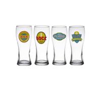 Coffret de 4 chopes à bières 50 cl décorées - Table Passion - Transparent - Verre G