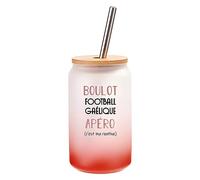 Verre Cocktail football gaelique c'est ma routine | Idée Cadeau Verre à Eau avec Paille