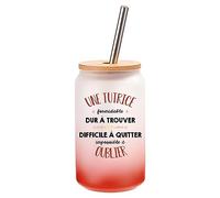 Verre Cocktail Une Tutrice Formidable | Idée Cadeau Verre à Eau avec Paille