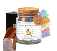 Verre coloré pour prendre des notes avec des mots bibliques - Fait à la main - Notes bibliques avec différentes humeurs - Cadeaux chrétiens basés sur des croyances bibliques - Verre de prière en verre