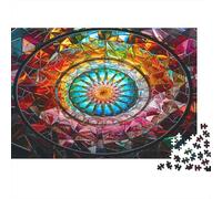 Verre coloré Puzzle De 1000 Pièces pour Adultes kaléidoscope Cadeau pour Les Amants Ou Les Amis Aide À La Relaxation Multi Colour Challenge Puzzle Aide À La Relaxation 1000pcs (75x50cm)