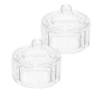 Verre Coupelle à Ongles Colorée avec Couvercle, 2 Pièces | Transparence Visible, Format Compact Léger, Rangement Pratique, Table de Manucure, Usage Maison, Artistes DIY