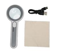 Verre de Grandeur à Main 5X 5X Rechargeable Contrôle Tactile LED Magnifique à Main avec Objectif Optique Premium pour la Lecture du Travail ABS Acrylique