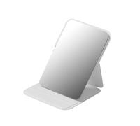 Verre de maquillage transparent anti-distorsion avec coque en cuir synthétique pour des ajustements de beauté précis lors de voyages - Soin précis des sourcils - Miroir de sac à main en cuir PU