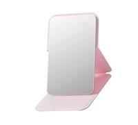 Verre de maquillage transparent anti-distorsion avec coque en cuir synthétique pour des ajustements de beauté précis lors de voyages - Soin précis des sourcils - Miroir de sac à main en cuir PU
