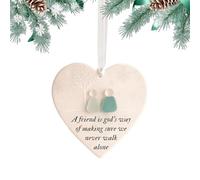 Verre de mer Art | Cœur d'amitié en forme de cœur Ornement en verre de mer Pendentif pour femme fille meilleure amie colocataire mariage anniversaire Noël fête des mères