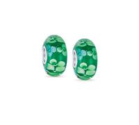 Verre de Murano 925 Sterling Silver Core Floral Bleu Vert Rose Rouge Noir Blanc Fleur Charm Bead Fits Bracelet Européen pour Femme Adolescente, taille unique, Verre, Il ne s'agit pas d'une pierre