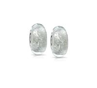 Verre de Murano - Cœur en argent sterling 925 - Translucide - Arc-en-ciel - Cercles tachetés - Paillettes - Espaceur - Breloque - Convient pour bracelet européen pour femmes et adolescents, 14, Verre