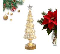 Verre de Noël - 11,42x4,33 pouces décor de table éclairé | Pièce de centre de vacances avec des lumières LED pour la maison, le salon, la chambre, la cuisine, le manteau, l'étagère, le comptoir - Célé