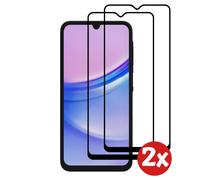 Verre de protection d'écran adapté à Samsung Galaxy A15 - Full Cover Tempered Glass mit rundem Rand - Tempered Glass mit abgerundeten Ecken - 2-Pack abgerundeten Ecken - 2-Pack