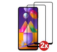 Verre de protection d'écran adapté à Samsung Galaxy M31s - Full Cover Tempered Glass mit rundem Rand - Tempered Glass mit abgerundeten Ecken - 2-Pack abgerundeten Ecken - 2-Pack